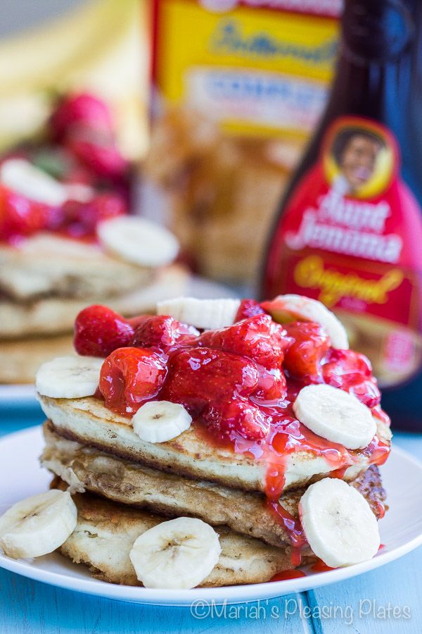 Banana Pancakes with Strawberries