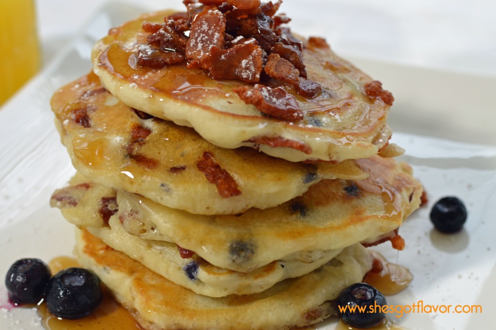 Blueberry Pancakes and Bacon