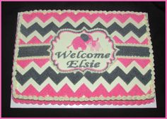 Chevron Baby Shower Sheet Cake