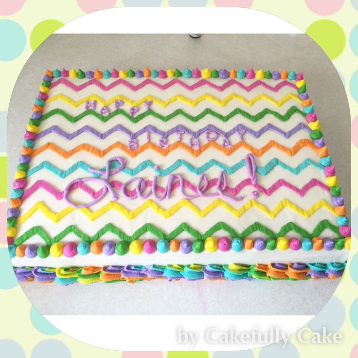 Chevron Birthday Sheet Cake