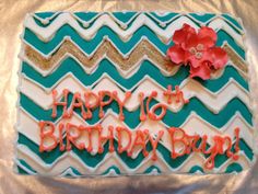 Chevron Birthday Sheet Cake