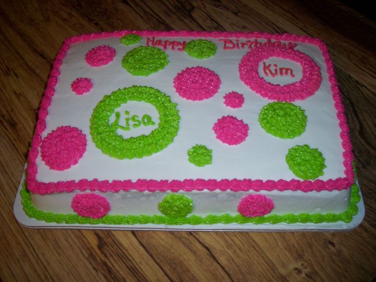 Hot Pink and Lime Green Cake