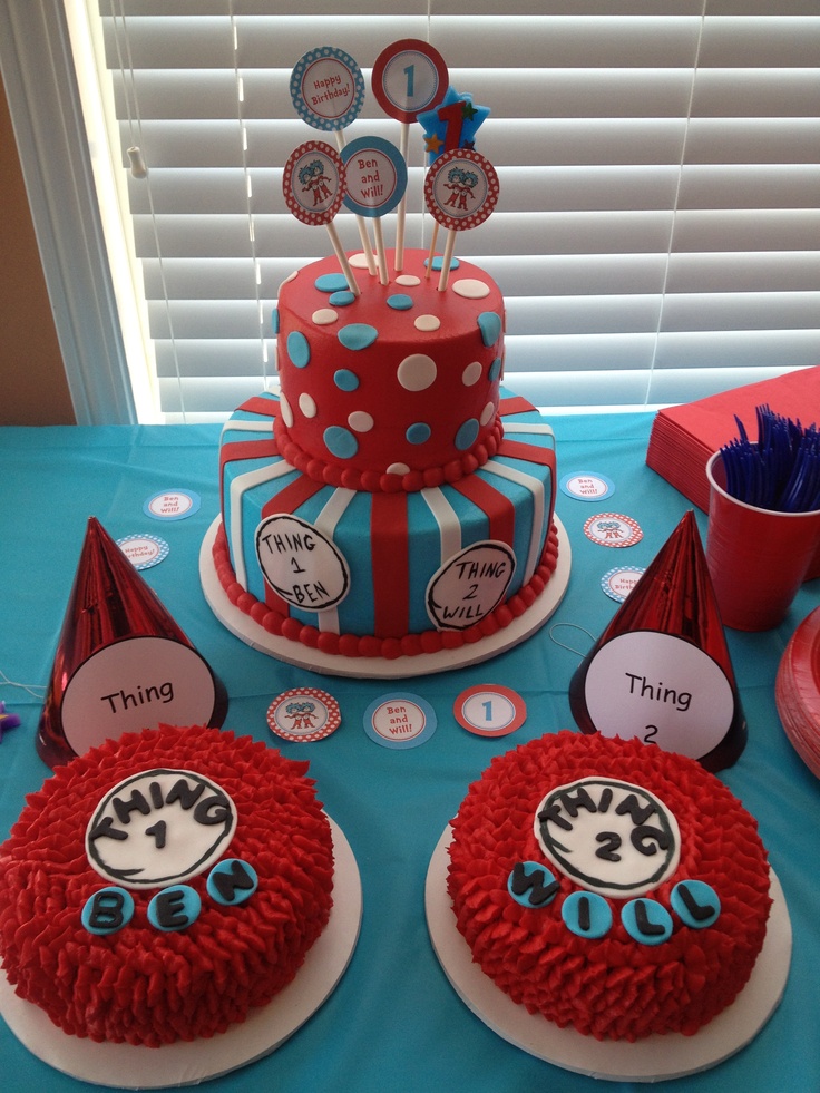 12 Thing 1 And Thing 2 Cupcakes Ideas Photo Thing 1 And Thing 2