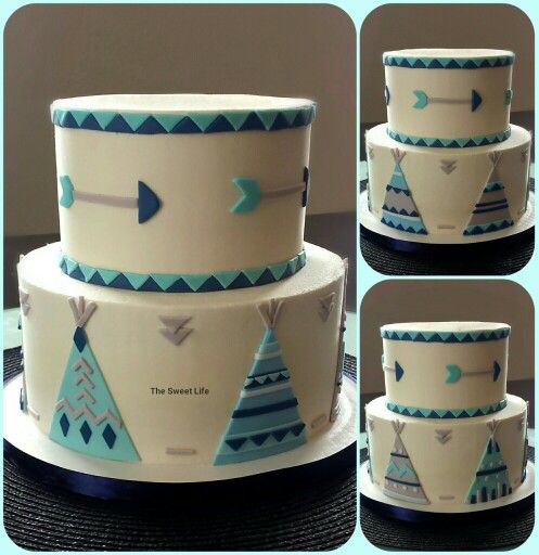 Arrow Tee Pee Baby Shower Cakes