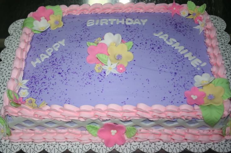 Decorated Sheet Cakes with Flowers