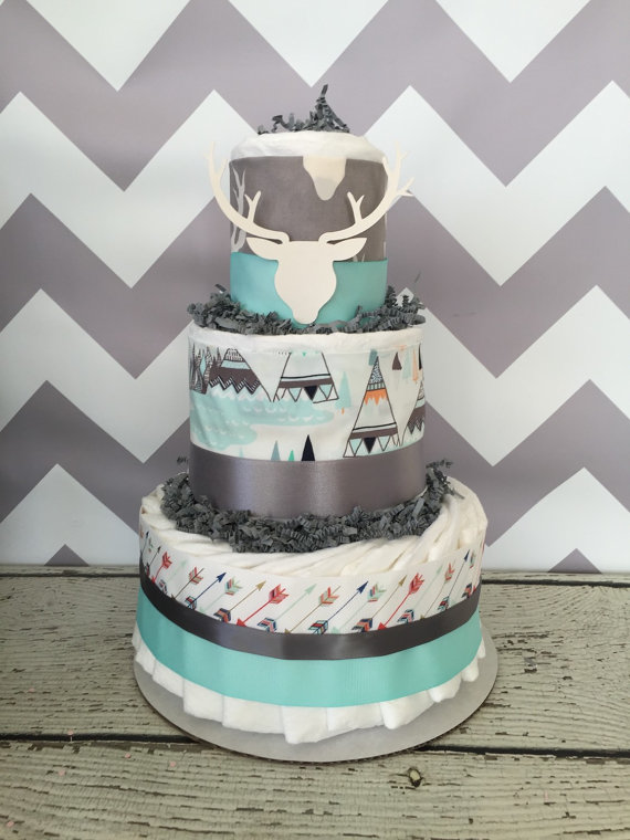 Deer Baby Shower Diaper Cake