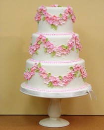 Flower Garland Wedding Cake