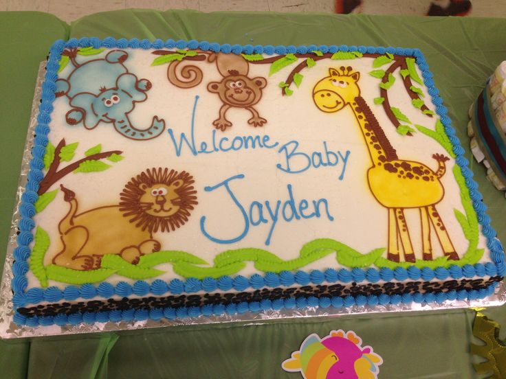 Jungle Theme Baby Shower Sheet Cake