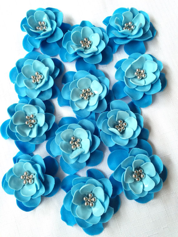 Malibu Blue and Silver Flowers for Weddings