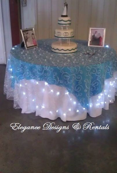 Malibu Blue and White Wedding Cake