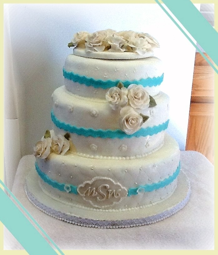 Malibu Blue Wedding Cake