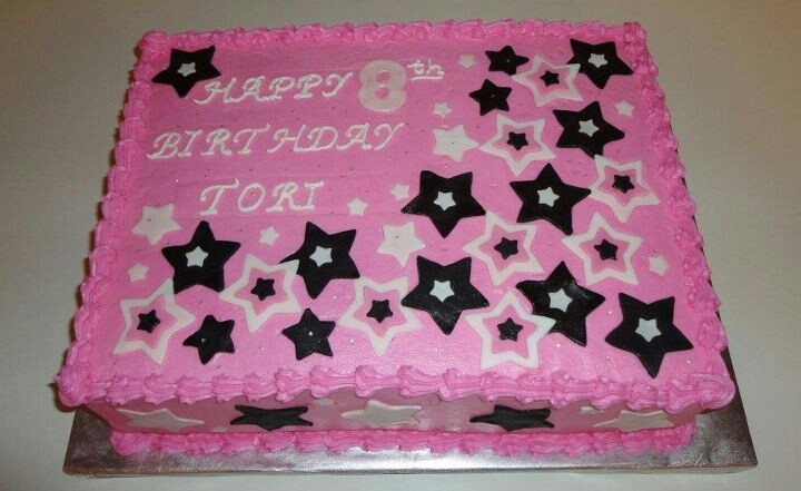 Pink and Black Birthday Sheet Cakes