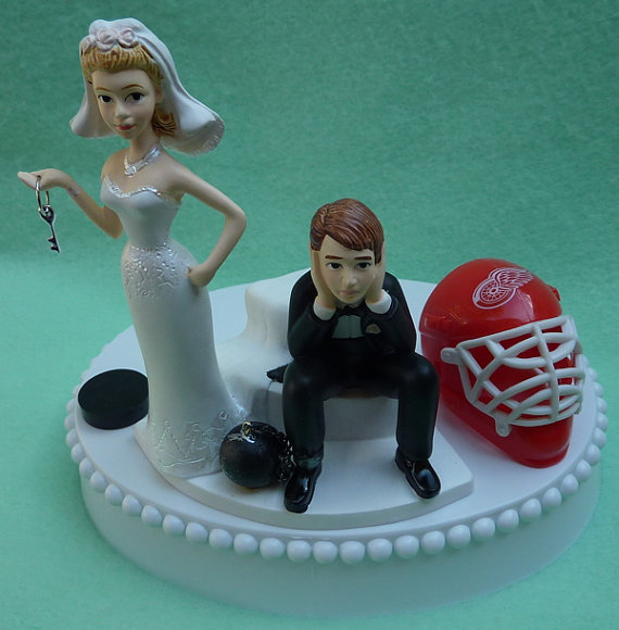 Red Wings Wedding Cake Topper