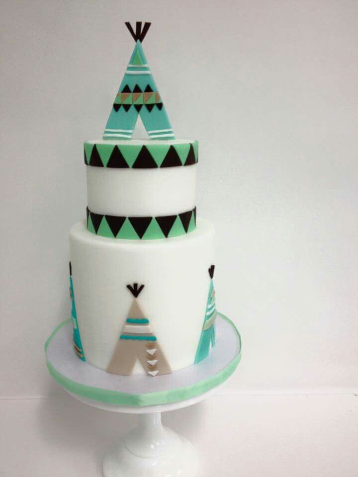 Tee Pee Baby Shower Cake