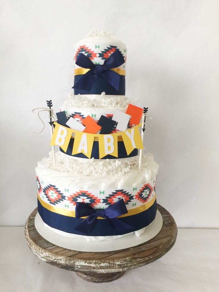 Tribal Baby Shower Diaper Cake