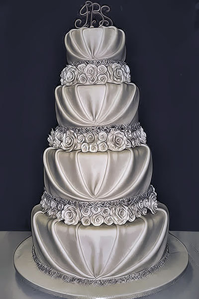 Beautiful Silver Wedding Cake