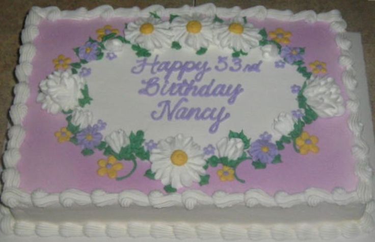 Birthday Sheet Cake with Flowers