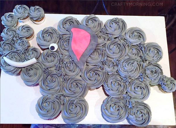 Elephant Cupcake Cake Template