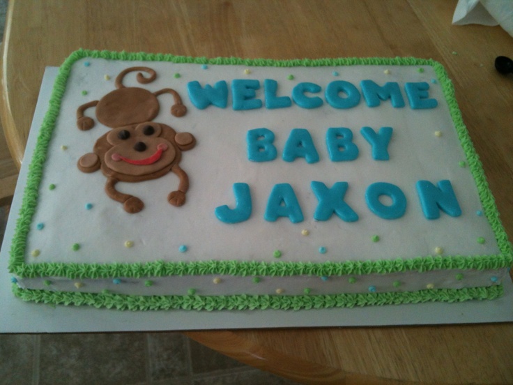 Monkey Baby Shower Sheet Cake