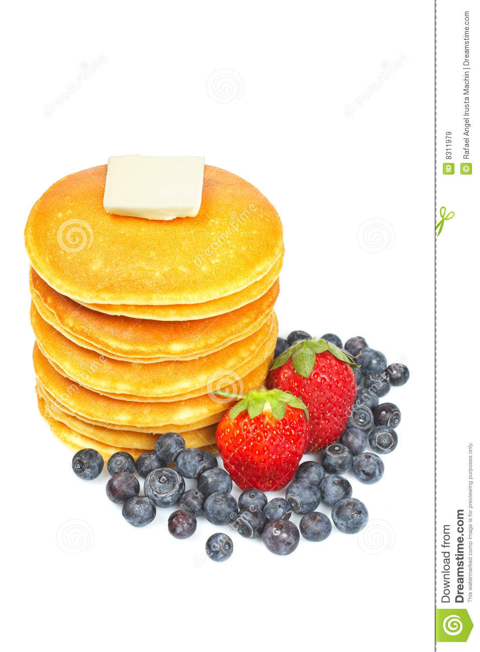 Pancakes with Strawberries and Blueberries