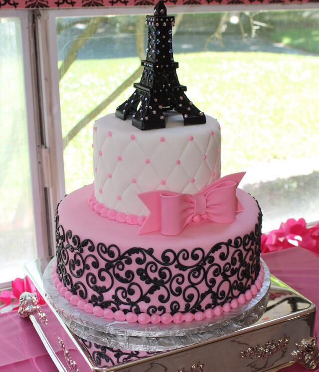 Paris Theme Baby Shower Cake