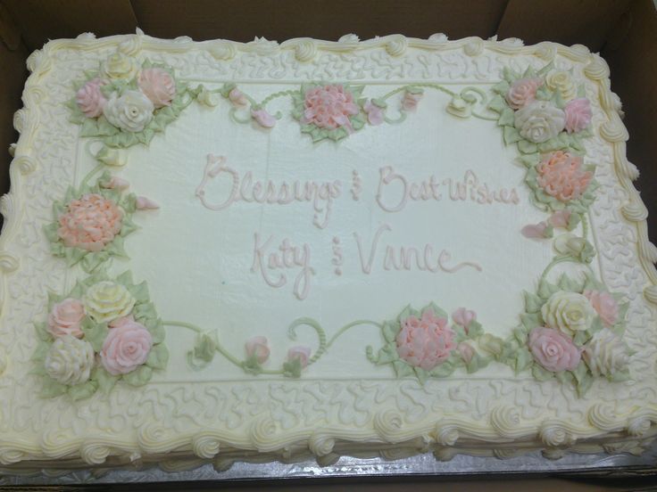 Pink and Yellow Sheet Cake with Roses