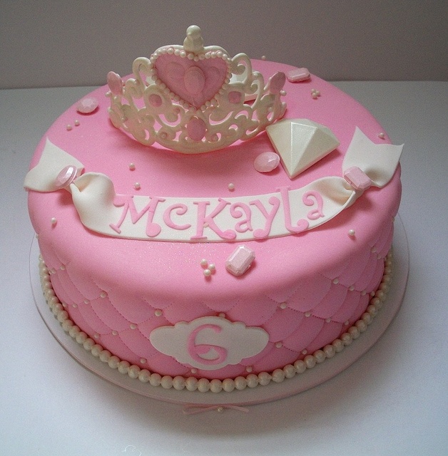 Pink Princess Crown Cake