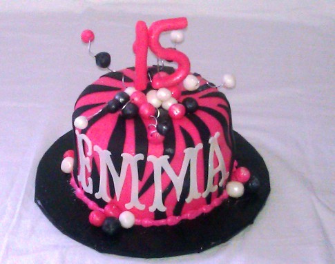 Pink Zebra Print Cake