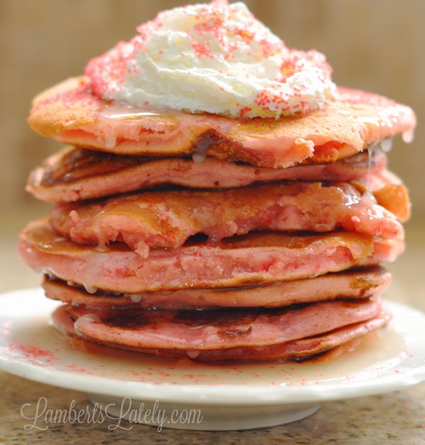 Strawberry Cake Mix Pancakes Recipe