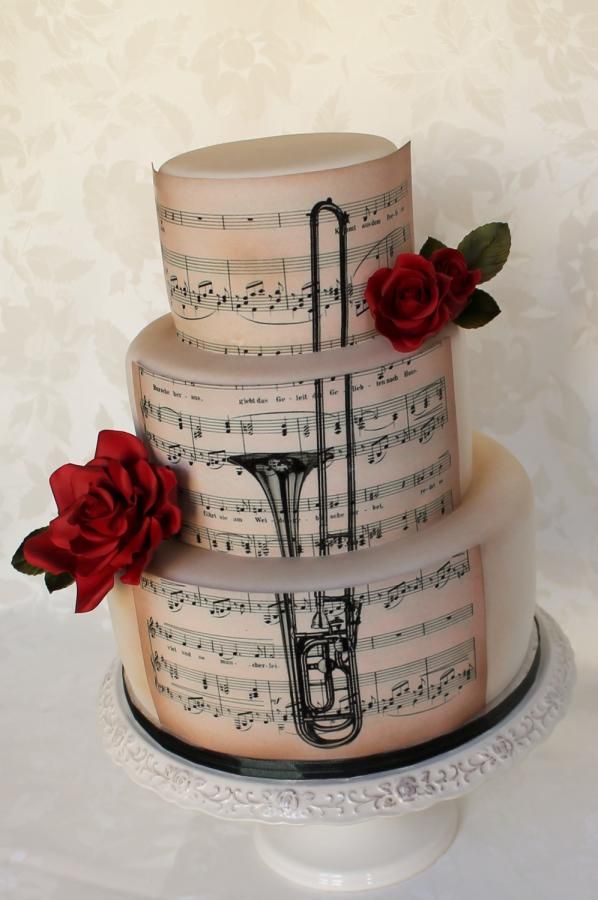 Trombone Happy Birthday Cake