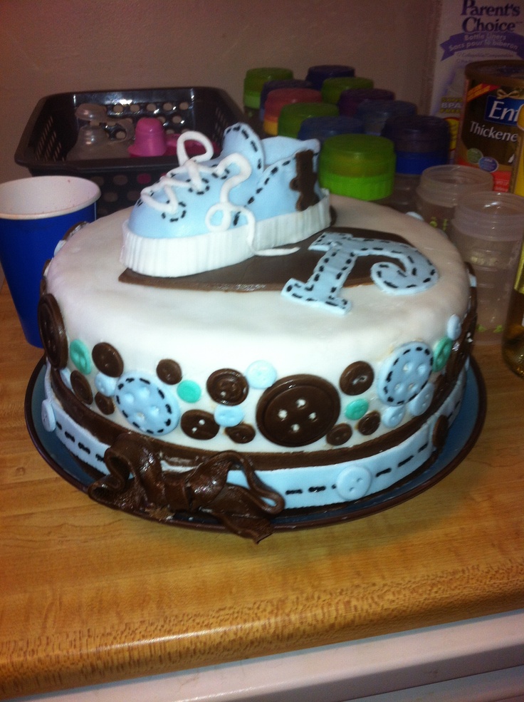 Boy Baby Shower Fondant Cake