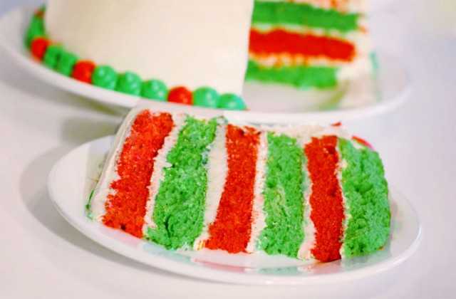 Christmas Red and Green Layer Cake