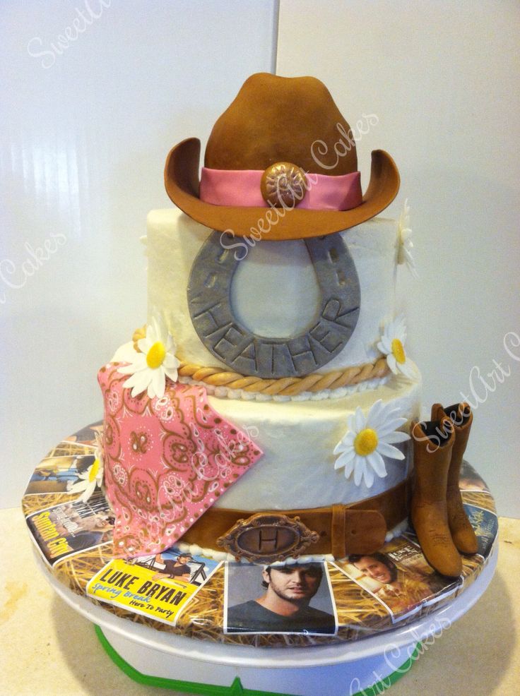 Country Girl Happy Birthday Cake