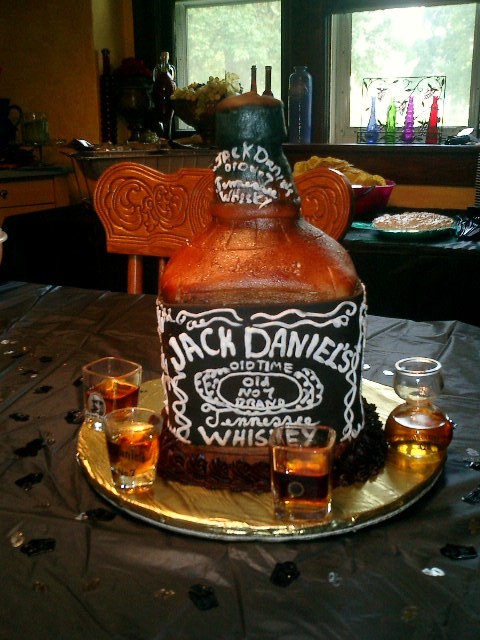 Jack Daniel's Whiskey Bottle Cake