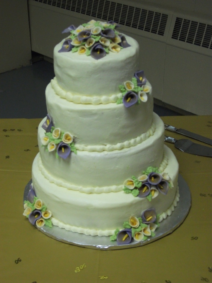 Purple and Gold 50th Anniversary Cake