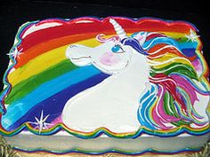 Rainbow Unicorn Birthday Cake Sheet