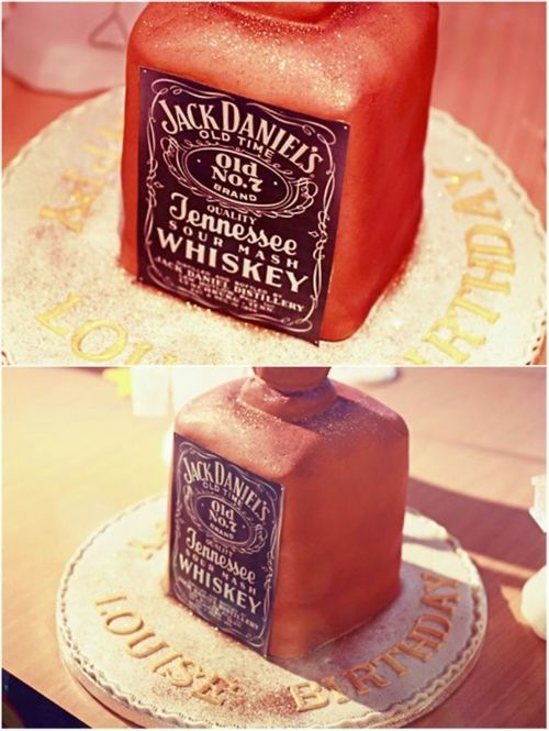 Whiskey Bottle Birthday Cake