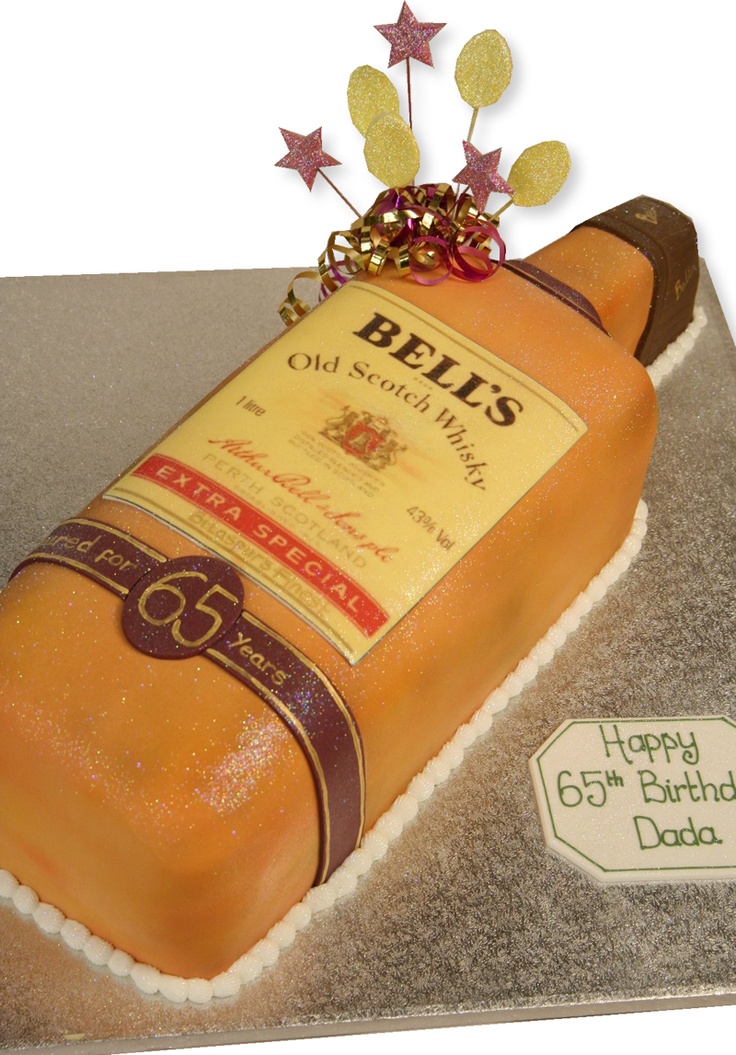 Whiskey Bottle Birthday Cake