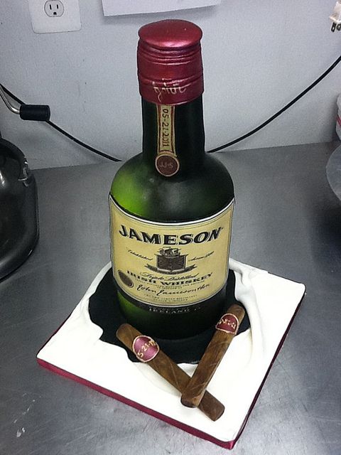 Whiskey Cigar Birthday Cake