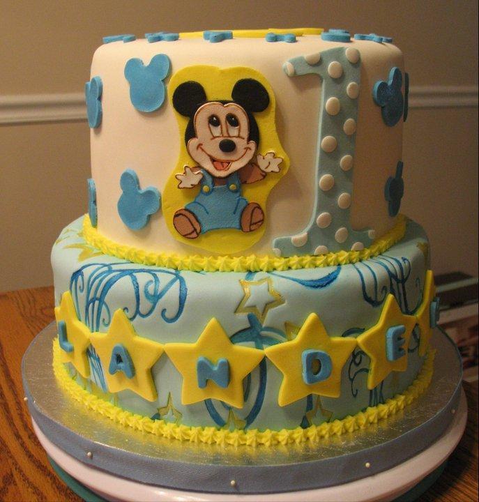 Baby Mickey Mouse 1st Birthday Cake