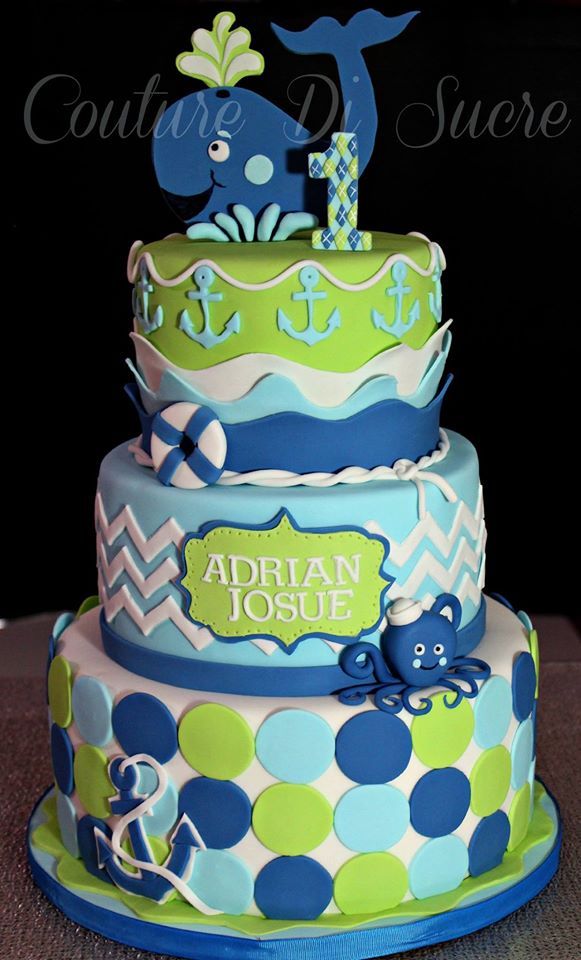 Blue and Lime Green Birthday Cakes