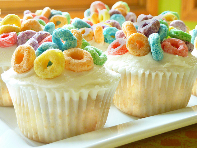 Fruit Loop Cupcakes