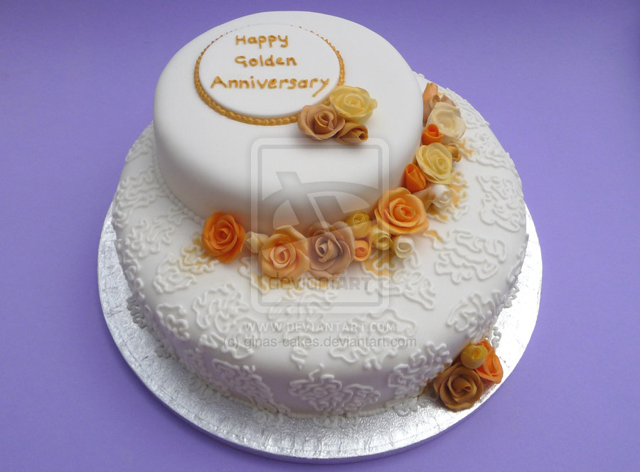 Golden Anniversary Cake