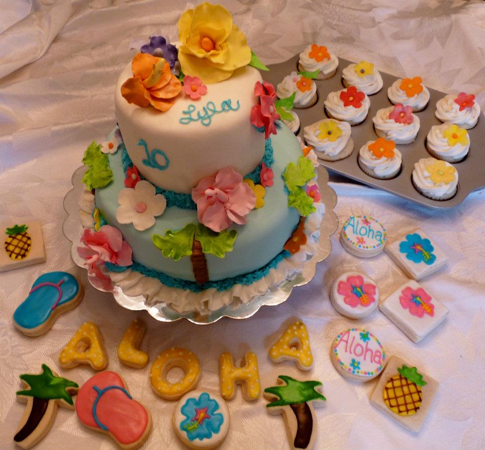 Hawaiian Luau Party Cake