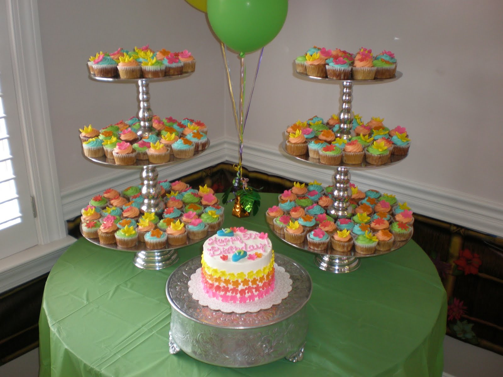 Luau Party Cupcake Cake