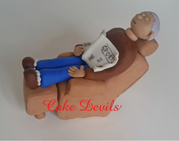 Man Sitting in Chair Cake Topper