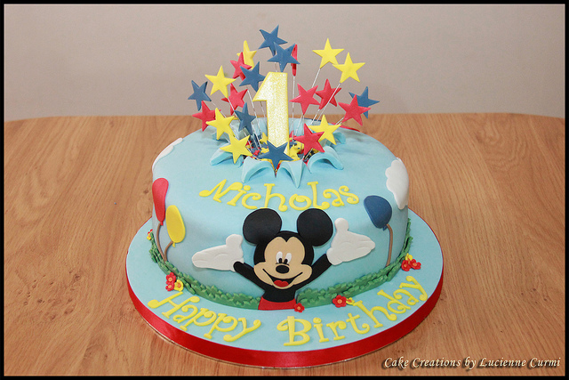 Mickey Mouse First Birthday Cake