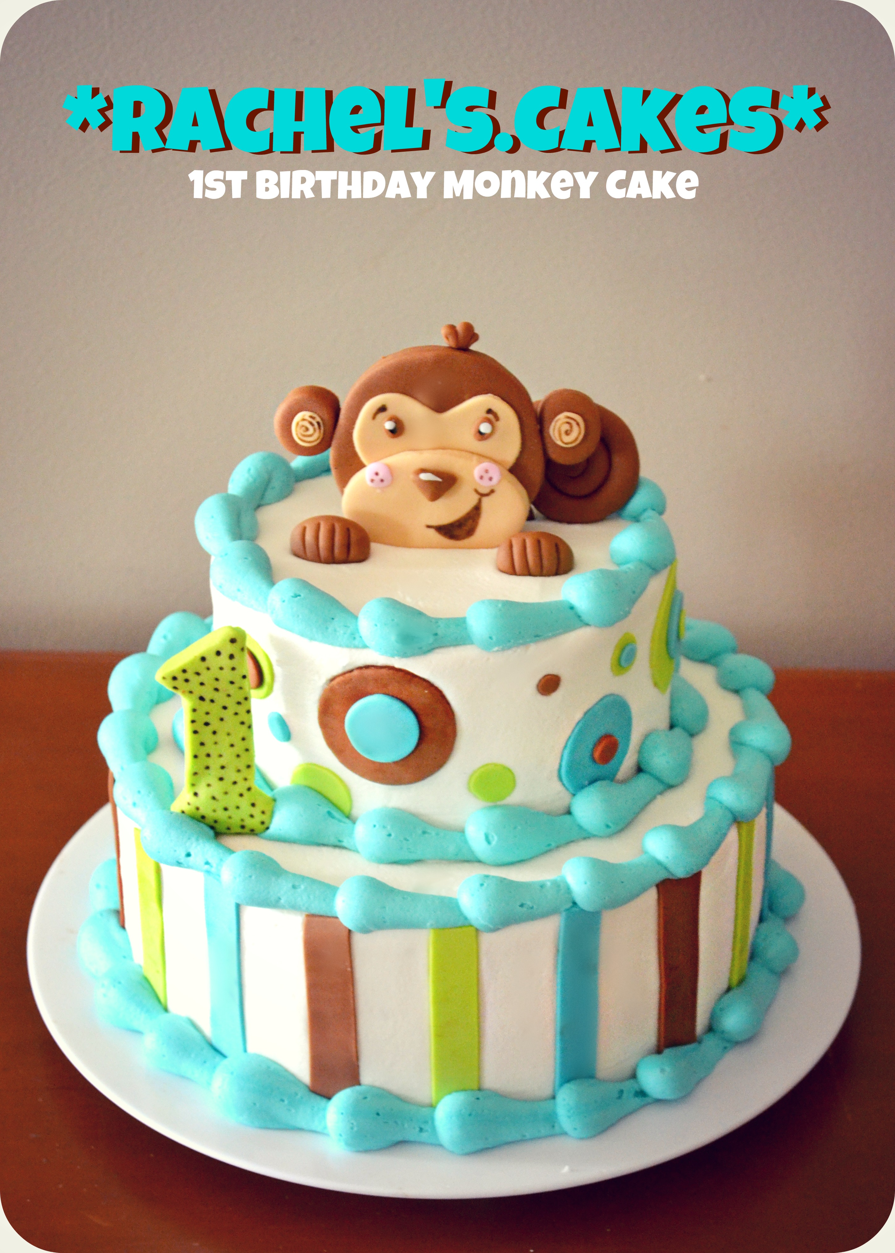 Monkey 1st Birthday Cake