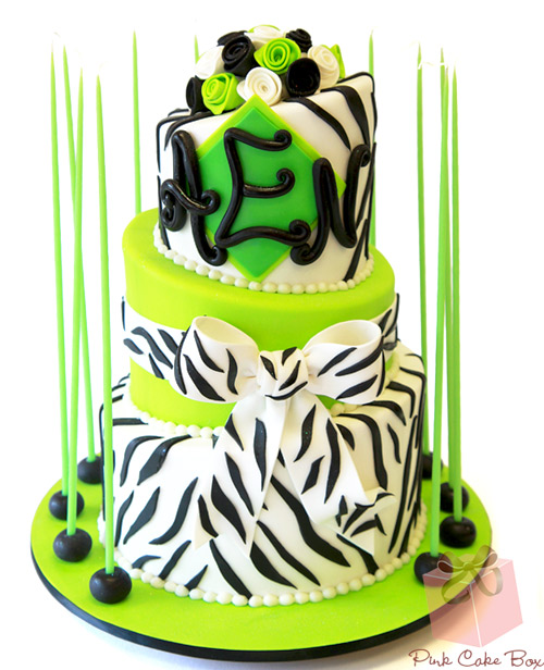 5 Photos of Neon Pink Zebra Print Cakes