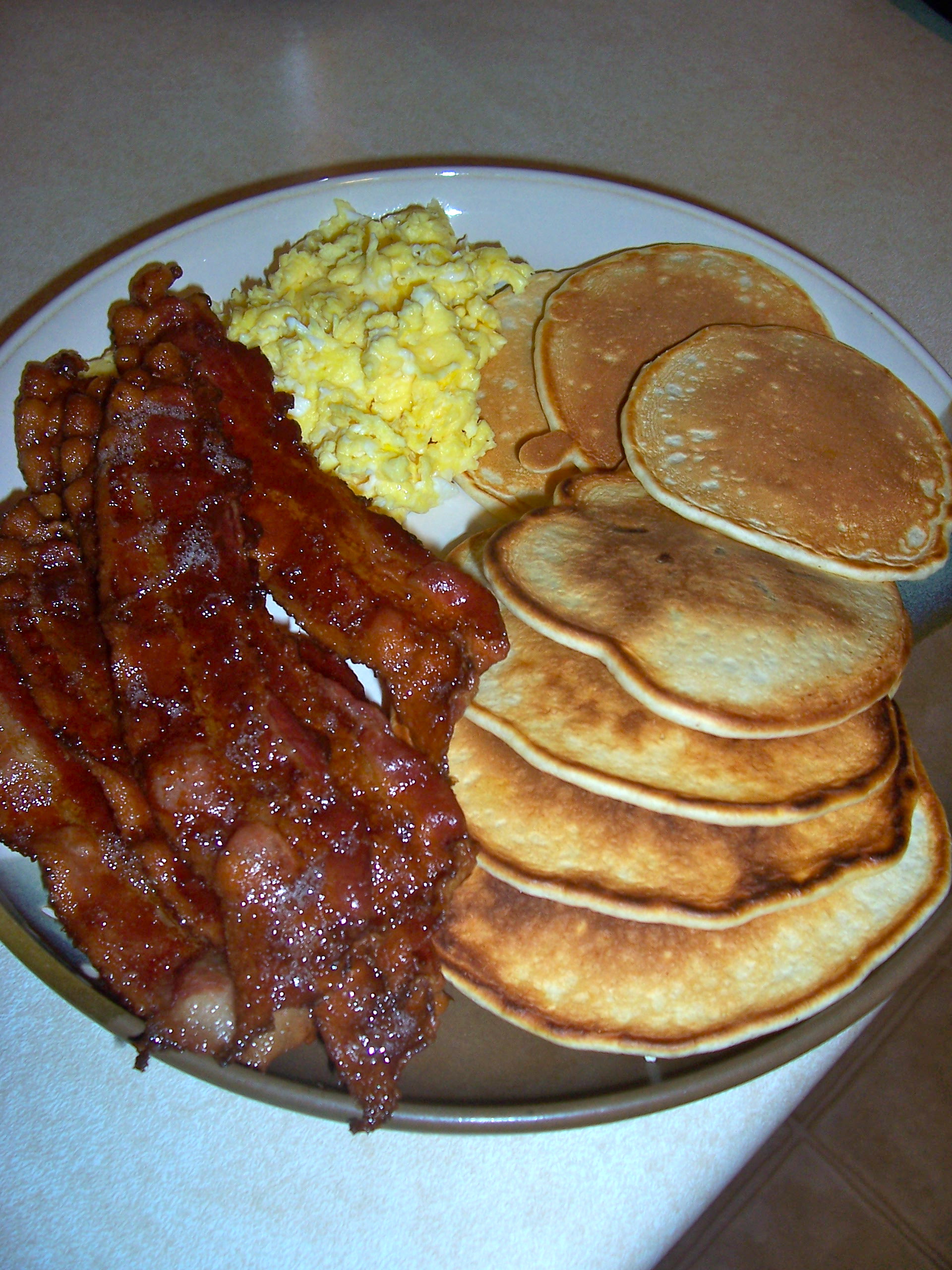 Pancakes with Bacon and Egg